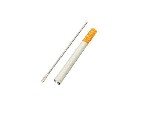 Patientia Pipa de color morado con aspecto de cigarrillo, aluminio o 100% de cerámica, reutilizable, incluye limpiador (lukern)