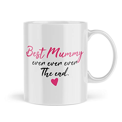 Tongue in Peach Best Mummy Ever Mugs - Taza de regalo para el día de la madre y cumpleaños para su esposa MBH15