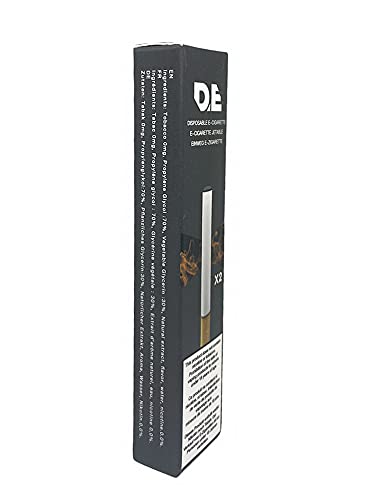 DE - desechable E-cigarrillo (2 unidades por paquete) al gusto del tabaco 500 inhalaciones (sin nicotina y sin tabaco)