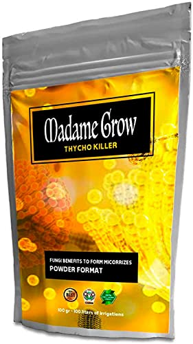 MADAME GROW Thrycho Killer - Thricodermas para Marihuana - Forma Micorrizas - Hongos beneficiosos coloniza el Suelo de tu Planta - Mejora el Rendimiento y la absorción (100 Gramos)