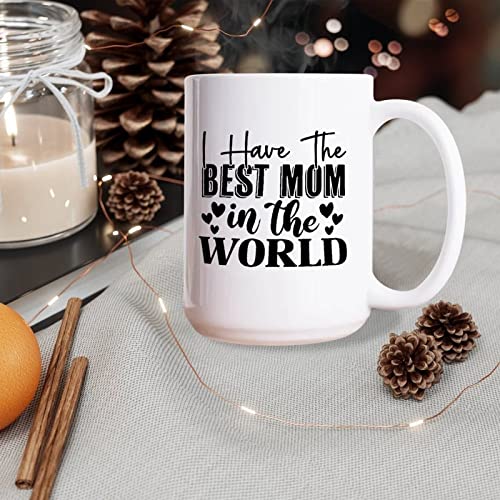 Yelolyio El mejor regalo para el día de la madre para mamá, I Have The Best Mom in The World, taza de café de chocolate caliente, 15 onzas